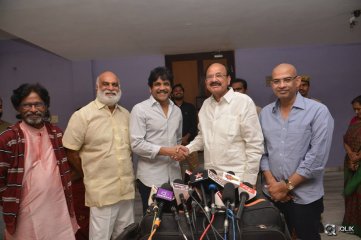 Venkaiah Naidu at Om Namo Venkatesaya Movie Special Show